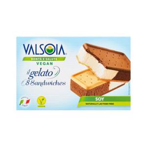 Valsoia Bontà e Salute Vegan il Gelato Sandwiches Soy 8 Stuks 320g