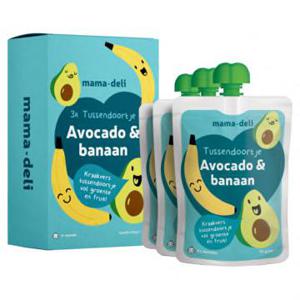 Mama Deli Tussendoortje avocado & banaan 4+ maanden 3 x 70g