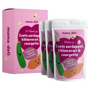 Mama Deli Maaltijd kikkererwt, zoete aardappel & courgette 12+ maanden 3 x 200g