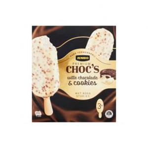 Jumbo Premium Choc's Witte Chocolade & Cookies 3 x 72g