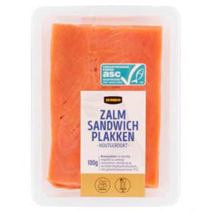 Jumbo Zalm Sandwich Plakken Houtgerookt 100g