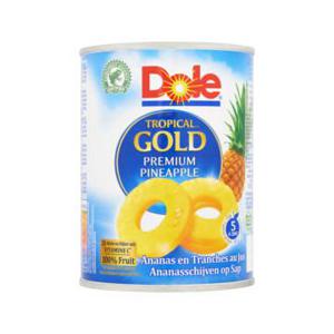 Dole Tropical Gold Ananasschijven op Sap 567g