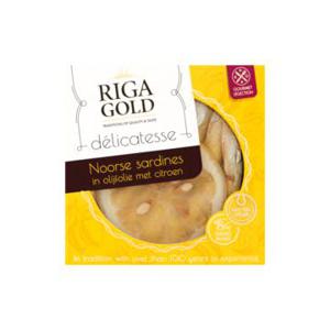 Riga Gold Noorse Sardines in Olijfolie met Citroen 120g