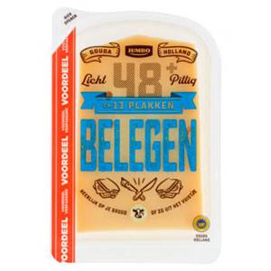 Jumbo Belegen Kaas 48+ Plakken Voordeelverpakking 400g