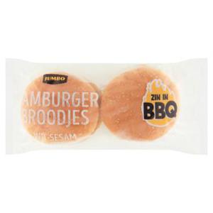 Jumbo - Witte Sesam Hamburgerbroodjes - 4 Stuks