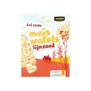 Jumbo Maiswafels Lijnzaad 4 x 32, 5g