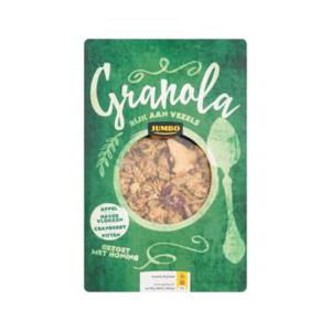 Jumbo Granola Appel, Havervlokken, Cranberry, Pitten 350g