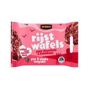 Jumbo Rijstwafels Pure Chocolade & Framboos 128g