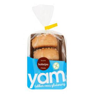 Yam - Bruine Bolletjes Glutenvrij - 4 Stuks