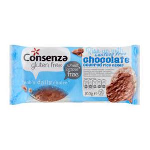 Consenza Gluten Free Rijstwafels met Chocolade - Lactosevrij 100g