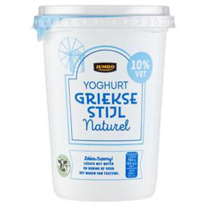 Jumbo Yoghurt Griekse Stijl Naturel 10% Vet 500g