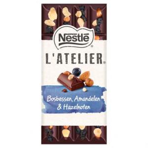 NESTLÉ L'ATELIER pure chocolade reep bosbes hazelnoot amandel