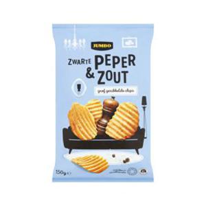 Jumbo Chips Ribbel Zwarte Peper & Zout 150g