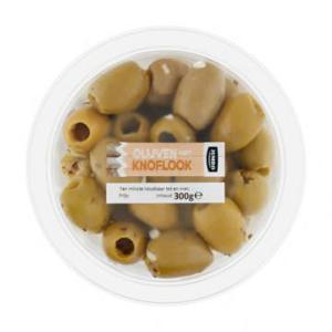 Jumbo Groene Olijven met Knoflook 300g