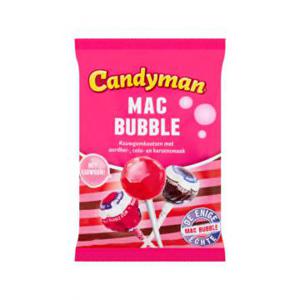 Candyman Mac Bubble Kauwgomknotsen met Aardbei-, Cola- en Kersensmaak 165g