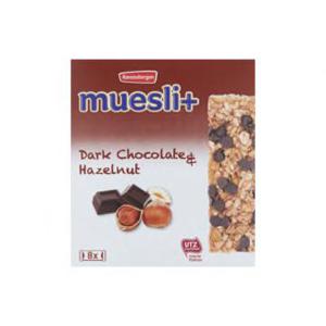 Ravensbergen Muesli+ Dark Chocolate & Hazelnut 8 x 23g