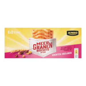 Jumbo Meergranenbiscuits Krenten-Rozijnen 6 x 2 Stuks