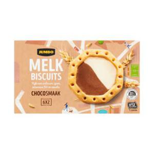 Jumbo Melk Biscuits Chocosmaak 6 x 2 Stuks 41g