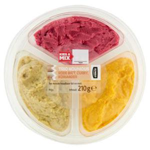 Jumbo Houmous Trio met Rode Biet, Curry en Koriander 210g