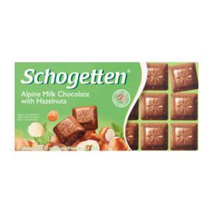 Schogetten Alpine Milk Chocolate with Hazelnuts 18 Stuks 100g