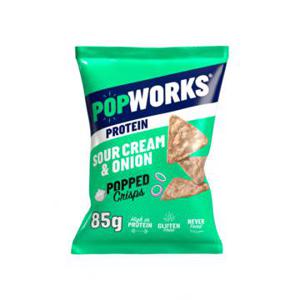 Popworks Protein Popped Crisps Sour Cream & Onion Sojaproteine Chips 85gr