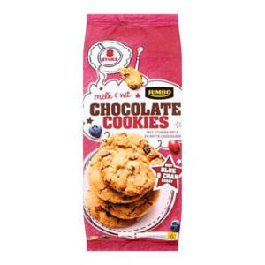 Jumbo Chocolate Cookies Melk & Wit 8 Stuks 200g