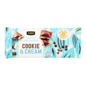 Jumbo Cookie & Cream Gevulde Melk Chocolade Reep 190g