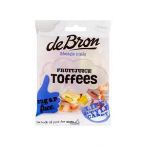 De Bron Fruitjuice Toffees Sugarfree 90g