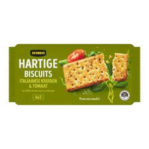 Jumbo Hartige Biscuits Italiaanse Kruiden & Tomaat 4 x 3 Stuks 166g