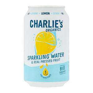 Charlie's Organics Citroen Water Bruisend & Geperst Fruit 330ml