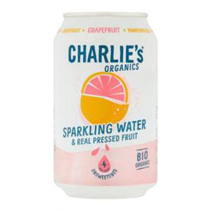 Charlie's Organics Grapefruit Bruisend Water & Geperst Fruit 330ml