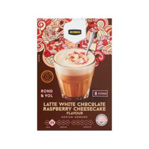 Jumbo Latte White Chocolate Raspberry Cheesecake Flavour 8 Stuks 120g