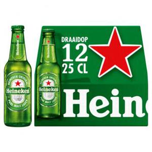 Heineken Premium Pilsener Bier Draaidop Fles 12 x 25cl