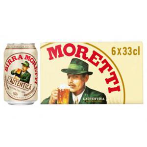 Birra Moretti Italiaans Bier Blik 6 x 33cl