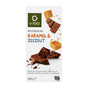 La Place Melkchocolade Karamel & Zeezout 180g