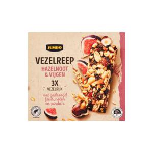 Jumbo Vezelreep Hazelnoot & Vijgen 3 Stuks 90g