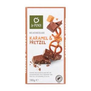 La Place Melkchocolade Karamel & Pretzel 180g