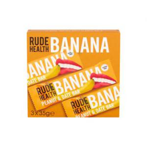 Rude Health Banana Peanut & Date Bar 3 x 35g