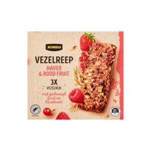 Jumbo Vezelreep Haver & Rood Fruit 3 Stuks 90g