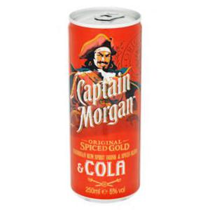 Captain Morgan Caribbean Rum & Cola Mixed Drink 250ml