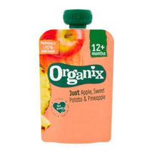 Organix Knijpfruit Just Appel, Zoete Aardappel & Ananas 12 Maanden 100g