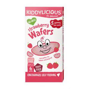 Kiddylicious Strawberry Wafers 6 Months 5 x 4g