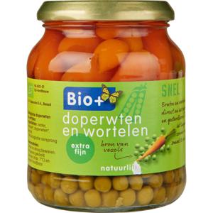 Bio+ Doperwten en wortelen extra fijn