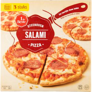 1 de Beste Steenoven pizza salami 3 stuks