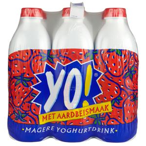 Yo! Drinkyoghurt aardbei 6 pack