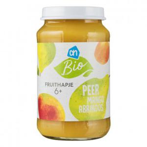 AH Biologisch Fruithapje abrikoos-mango-peer 6m