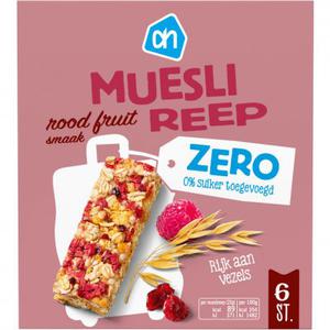 AH Muesli reep rood fruit zero