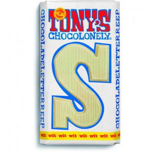 Tony's Chocolonely Chocoladeletter wit