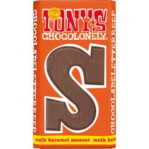 Tony's Chocolonely Chocoladeletter melk karamel zeezout