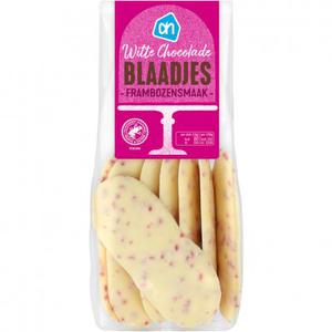 AH Chocolade blaadjes wit framboos